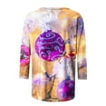 thumbnail image 5 of GERsome Christmas Shirts for Women Plus Size Graphic Top Merry Christmas Crew Neck 3/4 Sleeve Holiday Tshirt Size XXL, 5 of 5
