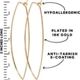 thumbnail image 5 of Humble Chic Geometric Marquise Threader Hoops - Hypoallergenic 18K Gold Plated, 3", 5 of 9
