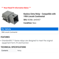 thumbnail image 2 of Keyless Entry Relay - Compatible with 1984 Lincoln Continental, 2 of 2