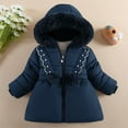 thumbnail image 2 of KAUOD Girls Winter Padded Puffer Coats Zip up Waterproof down Jackets Kids Fleece Hood Snow Ski Parka Coats with Pockets, 2 of 5