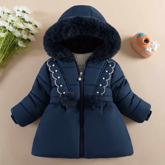 CPNG Kid Girl Winter Dress Coats Outerwear Warm Fleece Lined Lightweight Parka Snow Long Puffer Coats Windproof Down Jacket with Hooded