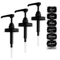 Mason Jar Syrup Dispenser Lids - Rust-Proof, Leak-Proof, Food Grade Pumps for Honey, Syrups, Condiments, Salad Dressings and More - 3 Pack