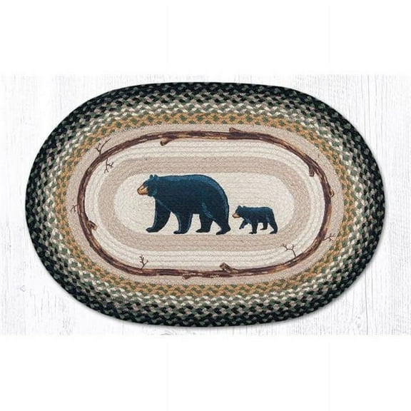 20 x 30 in. Mama and Baby Bear Oval Patch Rug