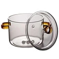 thumbnail image 3 of Glass Saucepan With Lid Microwave Heating Cookware For Milk For Pasta, 3 of 5