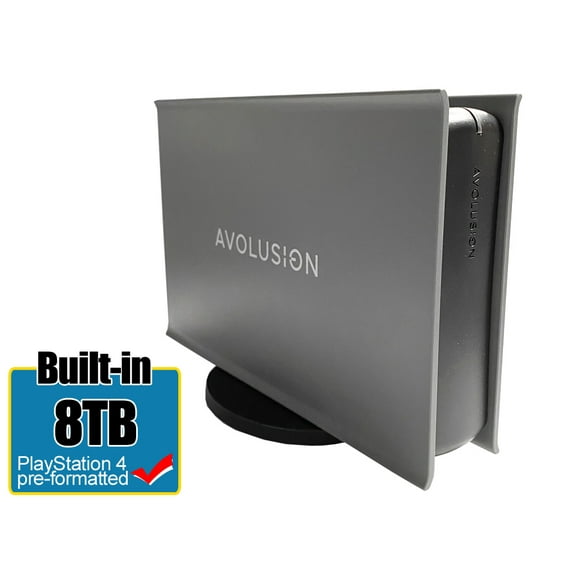 Avolusion PRO-5X Series 8TB USB 3.0 External Gaming Hard Drive for PS4 Original, Slim & Pro (Grey) - 2 Year Warranty