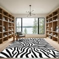 thumbnail image 2 of ODIKA 4'x6' Machine Washable Non-Slip Area Rug, Modern Zebra with Layered Stripe and Contrasting Shapes High Traffic Rug with Pad, Black, 911406, 2 of 8