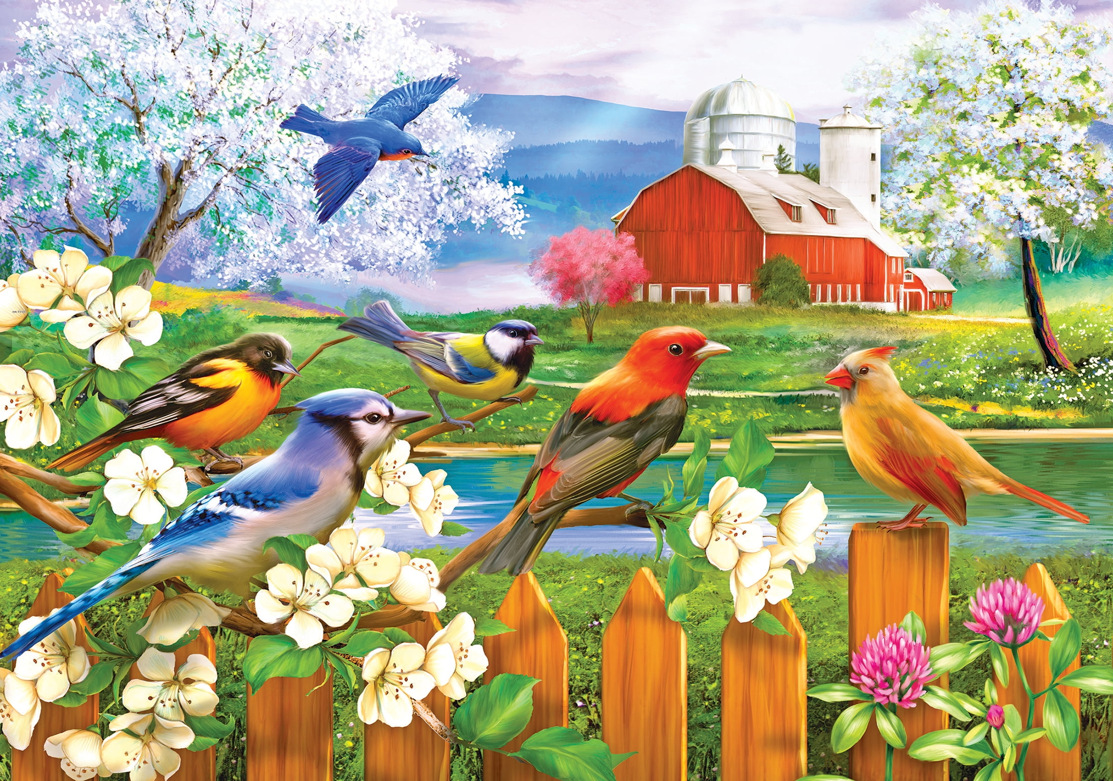 RoseArt Colorluxe 750-Piece Spring Gathering Adult Jigsaw Puzzle