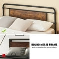 thumbnail image 6 of Yesfashion Queen Platform Bed Frame/Mattress Foundation with Rustic Vintage Wood Headboard, Strong Metal Slats Support, No Box Spring Needed, 6 of 8