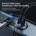 thumbnail image 3 of Olaf-cargador USB tipo C para coche, dispositivo de carga rápida QC3.0 tipo C PD, 200W, para iPhone, Xiaomi, Samsung y Huawei, 3 of 4