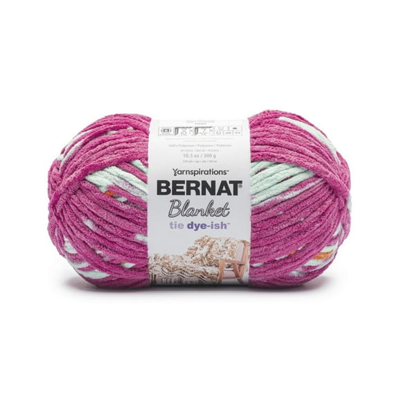 Bernat® Blanket Tie Dye-ish™ Yarn, Polyester #6 Super Bulky, 10.5oz/300g, 220 Yards