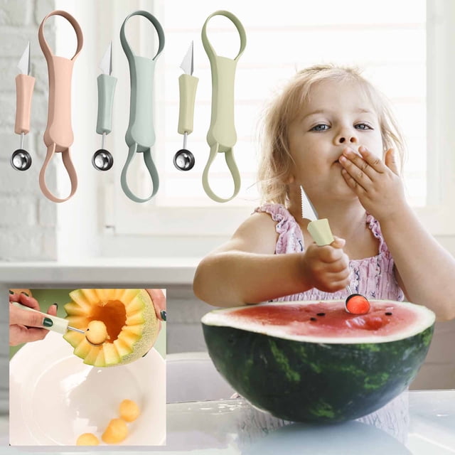 Fiudx Herramienta Multifuncional para Hacer Bolas de Fruta, Fácil Preparación de Melón, Mango Cómodo, Atractivo Visual, Esencial para Fiestas Familiares, 1 Herramienta