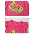 thumbnail image 6 of WIBACKER Little Girl Summer Short Sleeve T Shirt Top Shorts Set Kids 2 Piece Summer Outfits Set - Watermelon, 6 of 8