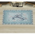 thumbnail image 1 of Spring Area Rug with Non-Slip Backing, Swirling Floral Look Design of Blossoming Flowers and Flying Butterflies, Quality Carpet for Bedroom and Room, 2.6' x 5', Night Blue and Seafoam, by Ambesonne, 1 of 3