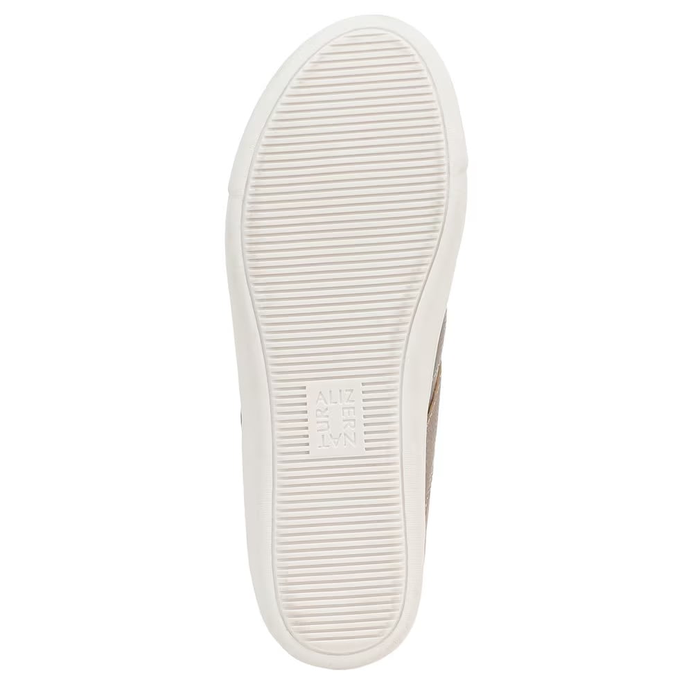 Naturalizer Women's Medina Lace Up Sneaker Warm Silver Leather 8.5