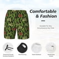 thumbnail image 3 of Fotbe Green Cacti And Red Chili Men’s Swim Trunks Quick Dry Swim Shorts Board Shorts with Mesh Lining-3X-Large, 3 of 9