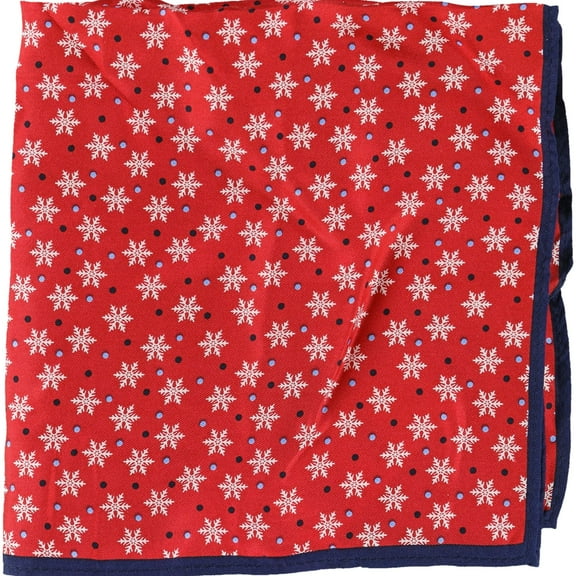 Club Room Mens Snowflake Pocket Square, Red, One Size
