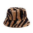 thumbnail image 1 of Sombrero de lavabo con rayas de leopardo a la moda para mujer, sombrero de pescador de felpa, sombrero cálido Fridja nalpqowj1076, 1 of 5