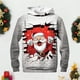 thumbnail image 4 of Sudadera con capucha de Papá Noel con estampado 3D divertido de moda para hombre, ropa informal de otoño nueva para Navidad, sudadera de gran tamaño, ropa unisex, 4 of 5