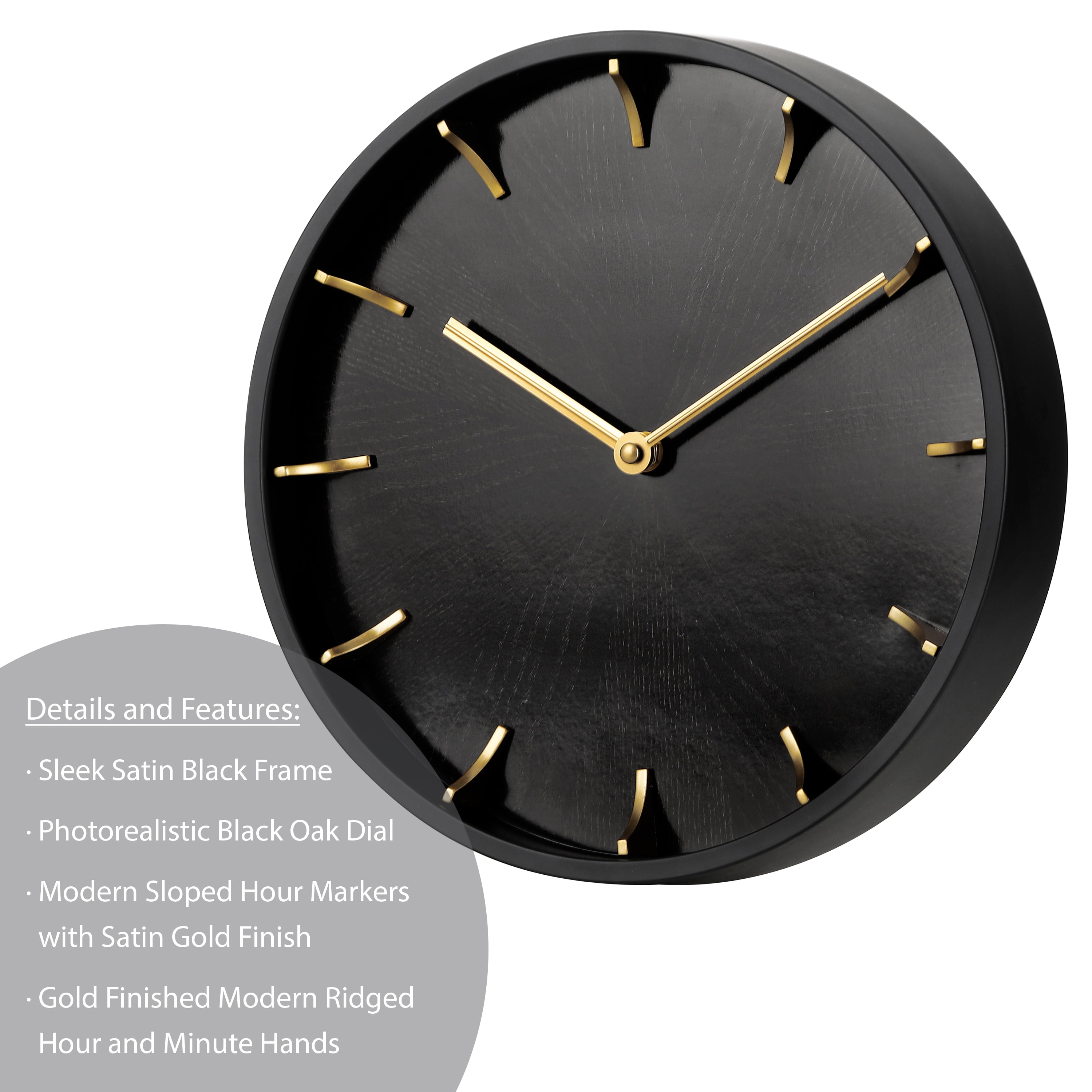 Better Homes & Gardens 11.5 Quartz Battery Modern Woodgrain Indoor Wall Clock, Easy Installation