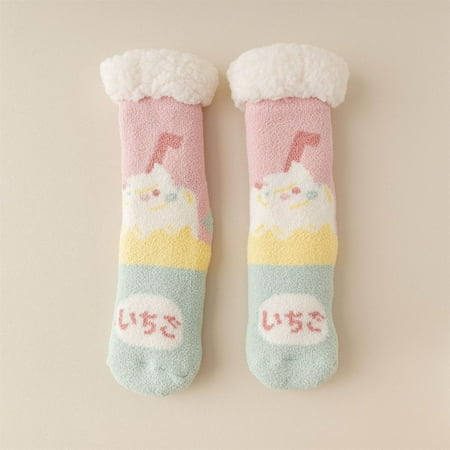 

6 pairs * Women Winter Animal Printing Velvet Thickened Coral Velvet Floor Cotton Socks Sleep Towel Socks socks
