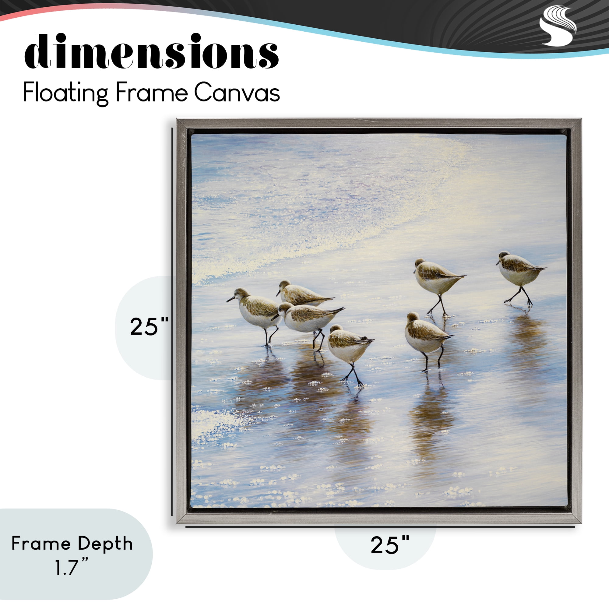 Stupell Industries Sand Dancers on Shore Gray Framed Floater Canvas Wall Art, design by Bruce Nawrocke