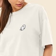 thumbnail image 5 of Dalix Ghost Embroidered Cropped Relaxed Cropped Soft Lightweight Loose T Shirt Womens in Vintage White M Medium, 5 of 5