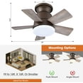 thumbnail image 3 of Parrot Uncle Ceiling Fans with Lights and Remote 52 Inch Ceiling Fan with LED Light for Bedroom Outdoor Ceiling Fans for Patios Covered, Brass, 3 of 8