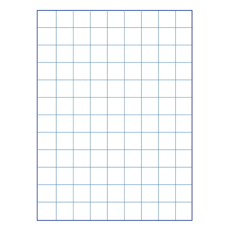 School Smart Double Sided Graph Paper, 8-1/2 x 11 in, 15 lb, 1 in Ruling, White, Pack of 500