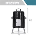 thumbnail image 4 of PHI VILLA 17-inch Vertical Charcoal Smoker Grills 2 in 1 BBQ Grill & Smoker, Black, 4 of 11