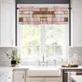 thumbnail image 3 of Kitchen Curtains Valances for Small Windows, Farmhouse Country Short Curtain Valance for Living Room, Vintage Wood Grain Rod Pocket Blinds Window Printed Drapes 1 Panel 54x18 Inch, 3 of 6