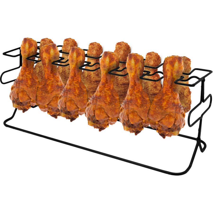 Sorbus 12 Slot Leg & Wing Grill Rack, Steel Multi-Purpose Non-Stick Poultry Stand, For Oven, Smoker or Grill - image 2 of 2