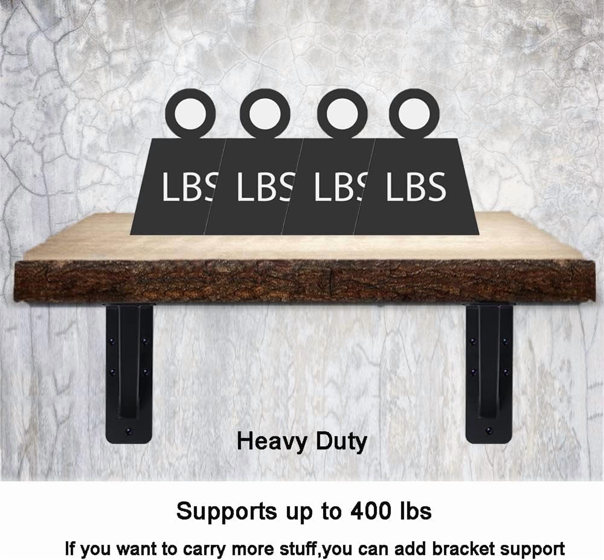 VANROUG 2Pcs Countertop Support Brackets 12"x 9" Heavy Duty Solid Floating Shelf Brackets, Corbels for Countertops Triangle Support Mantel Brackets 90 Degree