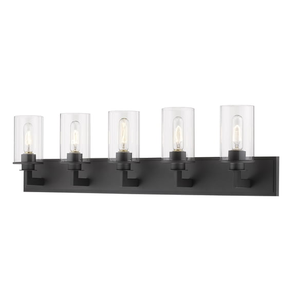 462-5V-BRZ-Z-Lite-Savannah - 5 Light Bath Vanity In Midcentury Style-10.25 Inches Tall and 38.75 Inches Wide