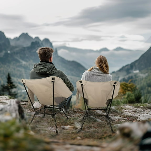 Lightweight Camping Chairs with Adjustable Height, Portable Folding Chairs for Adults with Carry Bag and Side Pockets