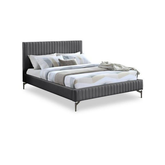 Meridian Furniture Gallo Dark Grey Vegan Leather Full Bed
