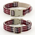 thumbnail image 2 of Plutus Pet Cotton Hemp Dog Collar and Leash Set, Adjustable Collar for Small, Medium, and Large Dogs, Heavy Duty and Soft on Skin, Red Plaid, XS, 2 of 7