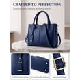 thumbnail image 6 of PULLIMORE Women Satchel Handbags Large PU Leather Shoulder Bags Top Handle Totes Briefcase Work Bag (Navy), 6 of 8