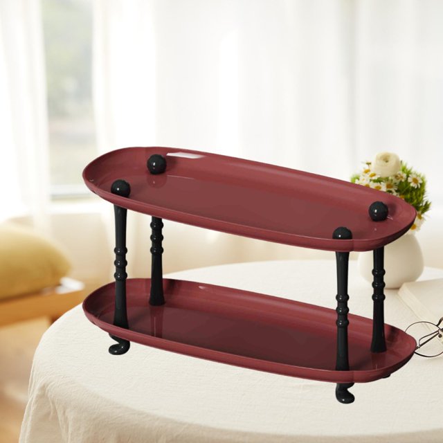 Estante de almacenamiento para encimera, organizador de escritorio, soporte para estante, organizador de tocador, bandeja de tocador para dormitorio, Rojo