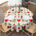 thumbnail image 3 of Christmas Round Tablecloth 70x70in(178x178cm) – Waterproof Polyester Table Cover with Full Print Design, Wrinkle Resistant & Washable for Kitchen Dining Party Decor, 3 of 6