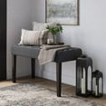 thumbnail image 4 of CorLiving California Fabric Upholstered and Tufted Entryway Accent Bench with Wood Legs, 4 of 7