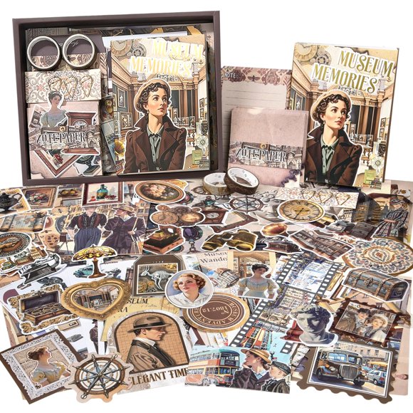Kit de Materiales para Scrapbooking OFFIGIFT Estilo Vintage Estético