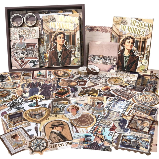 Kit de Materiales para Scrapbooking OFFIGIFT Estilo Vintage Estético