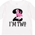 thumbnail image 4 of Inktastic 2nd Birthday Party Girls Flamingo Girls Long Sleeve Toddler T-Shirt, 4 of 5