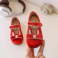 thumbnail image 2 of Toddler Little Girl Mary Jane Dress Shoes Ballet Flats for Girl Party Shoes Bowknot Princess Shoes Red 12.5(30), 2 of 9