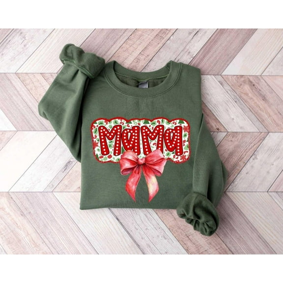 Christmas Coquette Mom Sweatshirt, Christmas Mama Shirt, Mama Claus Sweaters, Family Christmas Sweater, Holiday Mom Shirt, Family Christmas