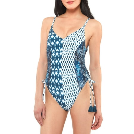 Best Selling Jessica Simpson Women S Contemporary Batik Babe V Neck Maillot One Piece With Adjustable Side Ties Swimsuit Accuweather Shop
