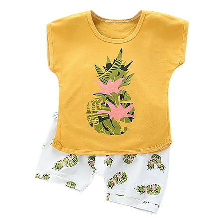 

WUXIAN Toddler Baby Kids Girls Boys Sleeveless Cartoon Print Vest Tops Shorts Casual Set Infants Clothes Children Cute Dailywear