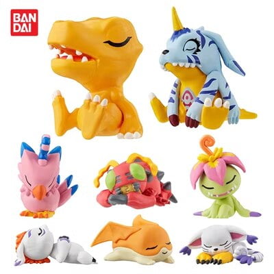 BANDAI Digimon Adventure Agumon Gabumon Piyomon Tentomon Palmon Gomamon Gashapon Anime figura de acción lindo juguete para regalo para niños en Stock xuanjing unisex