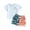 White, variant on 4th of July Baby Boy Outfit Short Sleeve Crewneck Shirt Tops 6M 12M 18M  24M 3Y American Flag Shorts USA Memorial Day Clothes