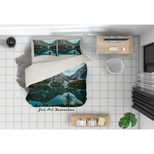 3D Sky Lake Mountain Scenery Quilt Cover Set Bedding Set Duvet Cover